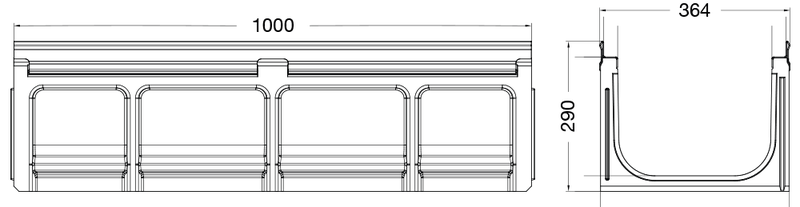 Bild Rinnenmaß Kantenschutzrinne