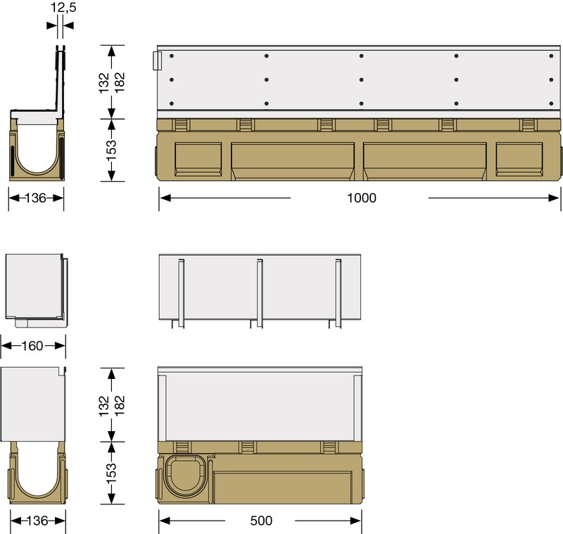 Bild Rinnenmaß Schlitzaufsatzrinne