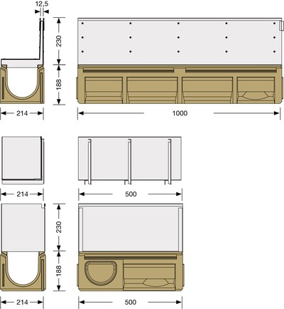 Bild Rinnenmaß Schlitzaufsatzrinne