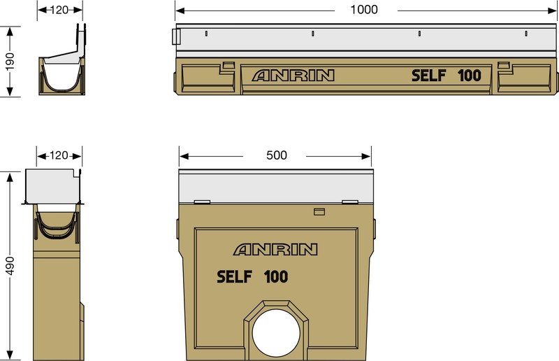 Bild Rinnenmaß Rinne (Schlitzaufsatz)